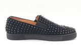 Christian Louboutin Spiked Roller Boat Black Suede Sneakers Size 44.5 Eb925orxde