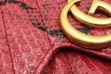 Gucci Mini Marmont Gg Red Snakeskin Leather Shoulder Bag Eb0225rxzsa