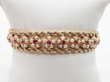 Rubies White Pearls 14k Yellow Gold 33.4g Bracelet 6.75 In Do0326orxzde