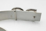 Dolce & Gabbana White Leather Belt With Silver Tone Buckle Eb1024pxdu