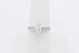 0.75ctw Center Marquis Diamond Ring 14k White Gold 2.3 Grams Size 7 Eb0625cxzsa
