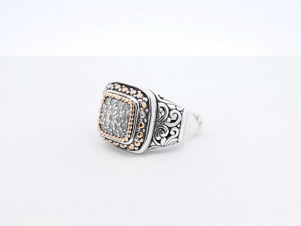 0.33 Cttw Diamond & Sterling Silver Ring 10.1 Grams Size 9 Fw0725rxdu
