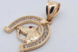 14k Yellow Gold Diamond Horseshoe Pendant 4.6 Grams Eb0726orxsa