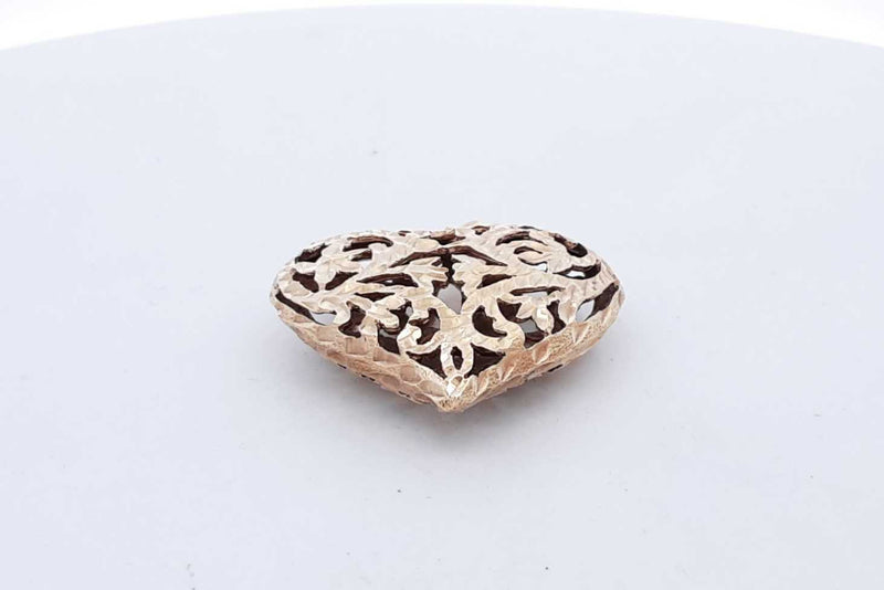 10k Yellow Gold Filigree Heart Shape Pendant 8 Grams Eb0924lixsa