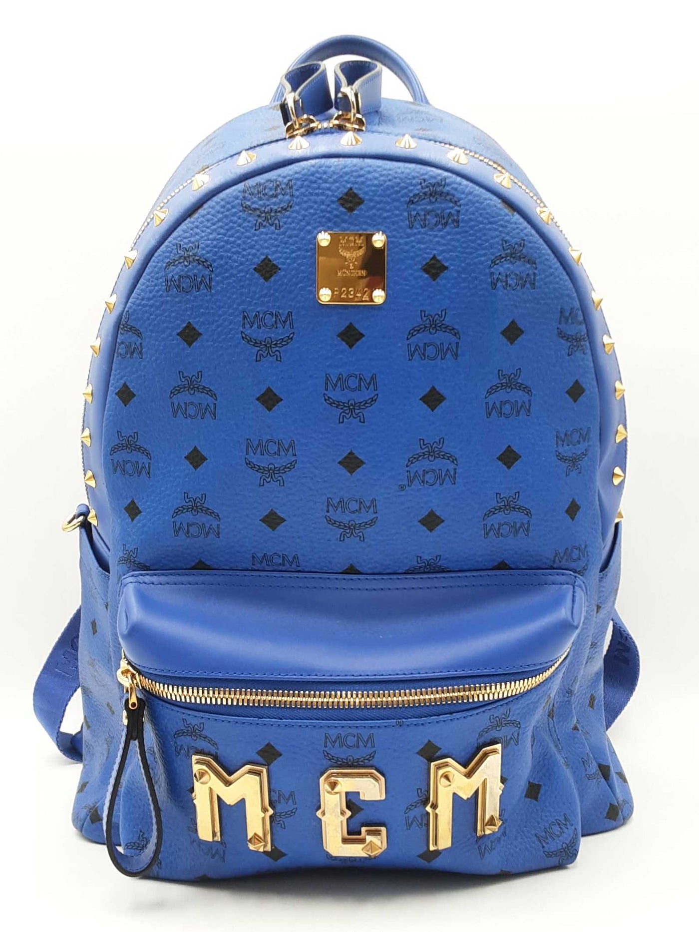 Mcm Stark Visetos Studded Blue Leather Backpack Sd0426orzdu – Max Pawn