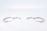 0.56 Cttw Diamond & 18k White Gold Latch-back Hoop Earrings 4.4 Gram Fw0925wzxdu