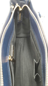 Salvatore Ferragamo Briana Navy Blue Leather Tote Bag Eb1125oxzdu