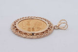 1982 Panda 99.9% Gold Coin Pendant Set In 14k Yellow Gold 11.1 Grams Eb0726erxsa