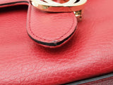 Gucci Interlocking G Red Leather Top Handle Bag Eb0726wxzdu