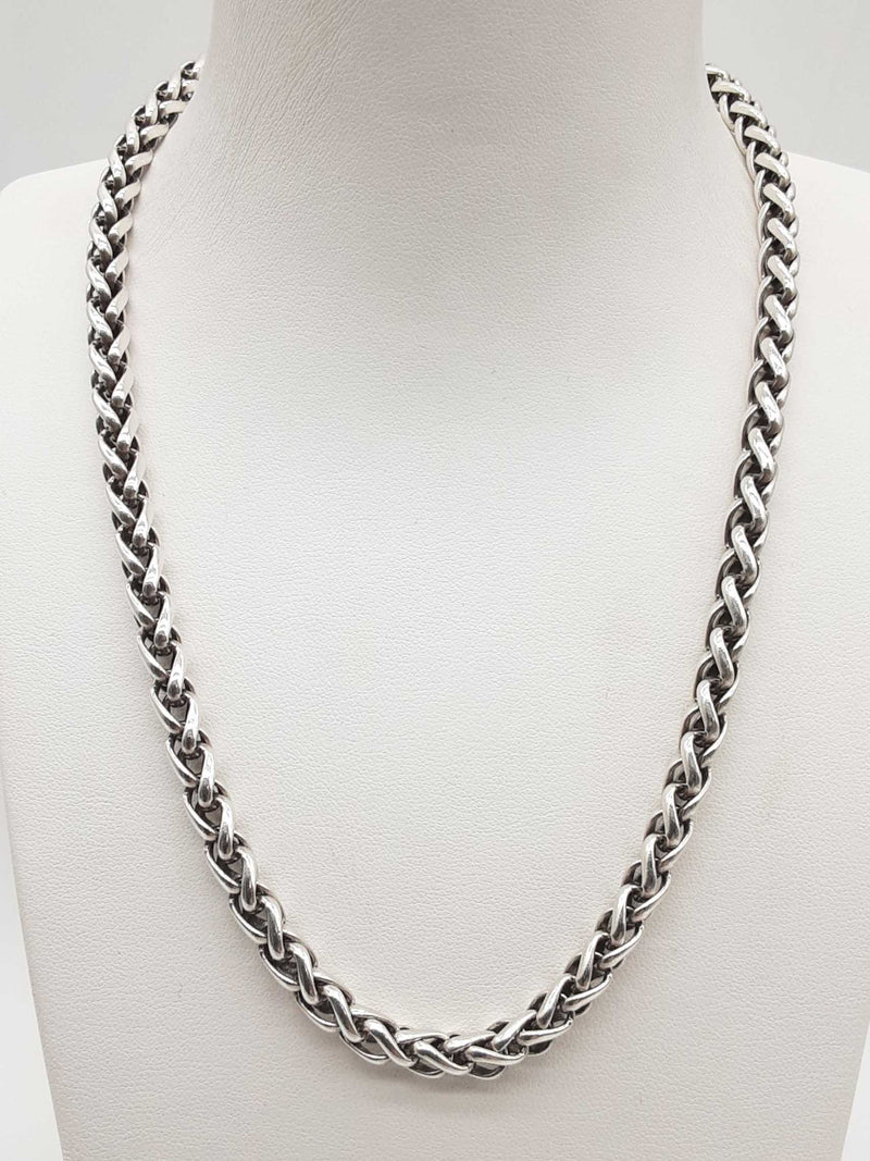 David Yurman 0.99 Silver 48.3g Wheat Chain 17 In Do0924lwxde