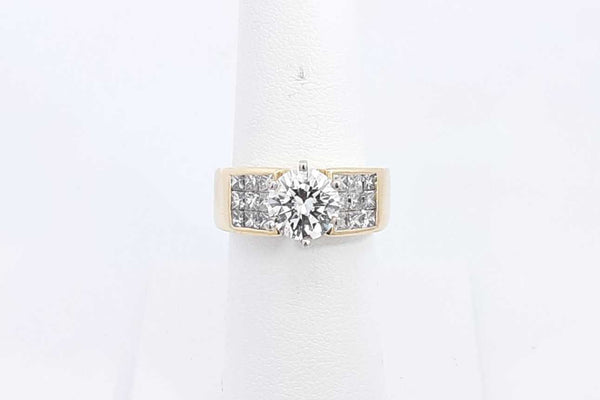 Round Diamond Approx. 1.70ctw Ring In 18k Yellow Gold 11.4g Sz 6.5 Eb0524wrxzsa