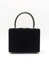 Fendi Push-lock Box Satchel In Black Velvet Fw0926cxzdu