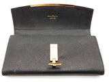 Salvatore Ferragamo Gancini Black Leather Continental Wallet Do0525oorde