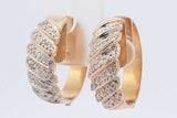 Diamond Hoop Earrings In 14k Yellow Gold 15.5 Grams Eb0426sxzsa