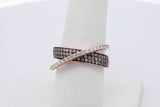 14k Rose Gold Diamond Criss-cross Ring 5.6 Grams Size 7 Eb0626worsa