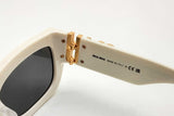 Miu Miu Smu 09w White & Gold Cat Eyed Sunglasses Lh1124crde