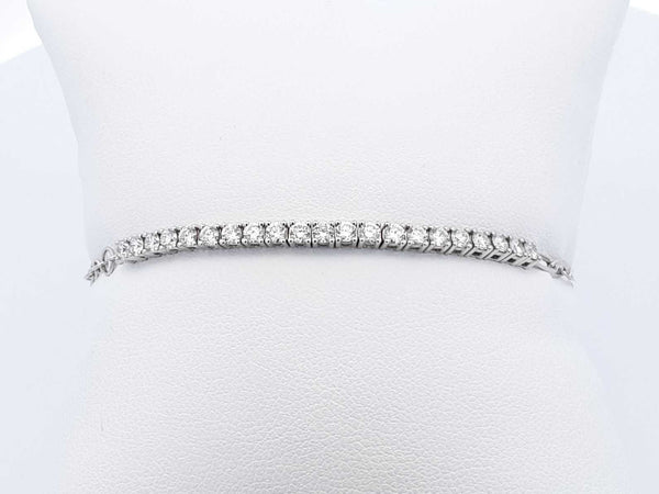 1.10 Cttw Diamond & 18k White Gold Paperclip Bracelet 4.1 Gram 7 In. Fw0325pozdu