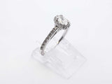 0.41 Cttw Diamond & 14k White Gold Halo Ring 2.7 Grams Size 4 Fw0625oxzdu