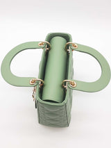 Christian Dior Lady Dior Mint Green Cannage Top Handle Bag Eb1225lrxzde