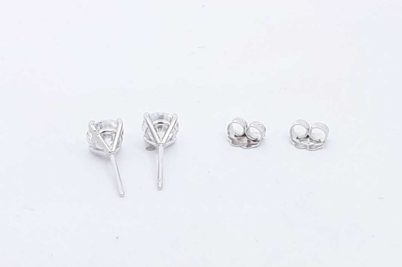 Approx. 1.44ctw Lab Grown Diamond Stud Earrings 14k White Gold 1.1g Eb0924occsa