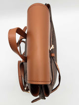 Michael Kors Emilia Brown Signature Coated Canvas Leather Backpack Do0325rxde