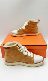 Hermes Jimmy High Top Suede Sneakers Size 40 Eb0424oxzdu