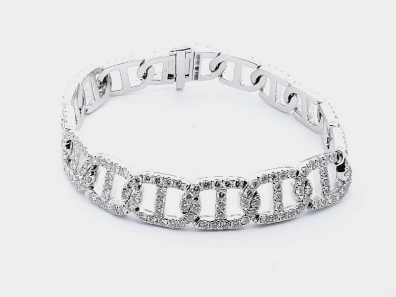 18k White Gold 36.7g 7cttw 7.25 Inch Diamond Link Bracelet Do0123iixzde