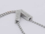 Diamond Letter V Pendant Bolo Necklace In 18k White Gold 16.9 Grams Eb0226lorzsa