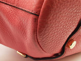 Michael Kors Bedford Coral Pink Pebbled Leather Bowling Handbag Do0426oxde