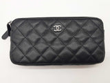Chanel Sparkly Black Quilted Leather Double Zip Wallet On Chain Do1225lrxzde