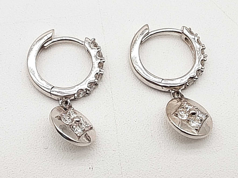 0.50 Cttw Lab Grown Diamonds 0.925 Silver 3.2g Dangle Earrings Do0525srde