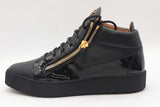 Giuseppe Zanotti Kriss Mid Top Black Leather Sneakers Size 44 Eb0725pxzde