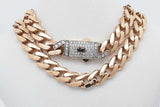 Monaco Chain 14k Yellow Gold Cuban Link Necklace With Diamond Clasp Eb0826sezsa