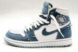 Nike Air Jordan 1 Retro High Top Denim Sneakers Size 6 Dm9036-104 Eb0225ixsa