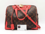 Louis Vuitton Retiro Handbag In Monogram Coated Canvas & Red Leather Fw0625wzxdu