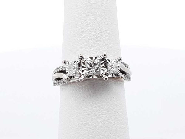 2.07 Diamonds 14k White Gold 4.8 Grams Ring Size 5.5 Sd0625pzxdu