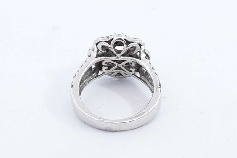 Aprox. 1.02ctw Diamond Ring In 14k White Gold 5.4 Grams Size 5 Eb0924ocrdu