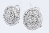 2.92ctw Diamond Stud Omega Back Earrings In 18k White Gold 4.9 Grams Eb1025exzdu