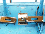 Hermes Birkin 30 Mykonos Blue Ostrich Palladium Hardware Handbag Do1225lcrxzde