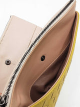 Bottega Veneta Duo Clutch In Lime Green & Beige Intrecciato Leather Fw0926lcrdu