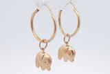 18k Yellow Gold Elephant Dangle Hoop Earrings 1.6 Grams Eb0526lorsa