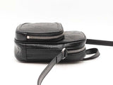 Gucci Tennis Mini Double Zip Messenger Bag In Embossed Black Leather Fw1125wrzdu