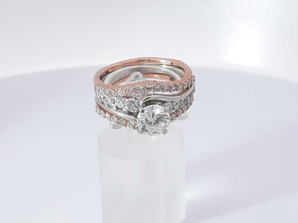 1.85 Cttw Diamond 14k Rose Gold Wedding Ring Size 8 Aa0925oexzsa