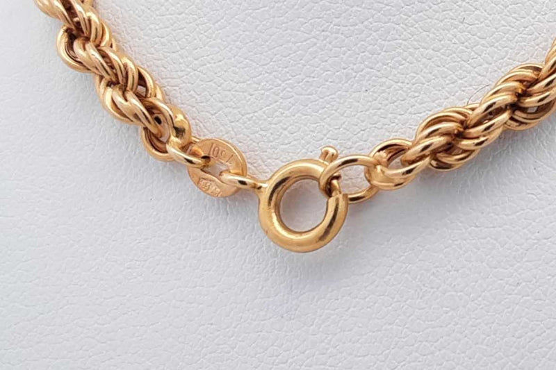 18k Yellow Gold Rope Chain 12.9 Grams 24 Inch Eb0924rxzsa