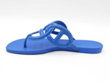 Hermès Egerie Chaine D'ancre Sandals In Blue Tpu Rubber Size 7.5 Fw1026ozxdu