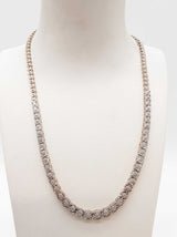 Natural Diamonds 0.925 Sterling Silver 25.8g Chain 18 In Do0826wrde