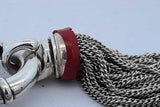 Tiffany & Co. Sterling Silver Red Enamel Multistrand Chain Bracelet Eb0926wxzde