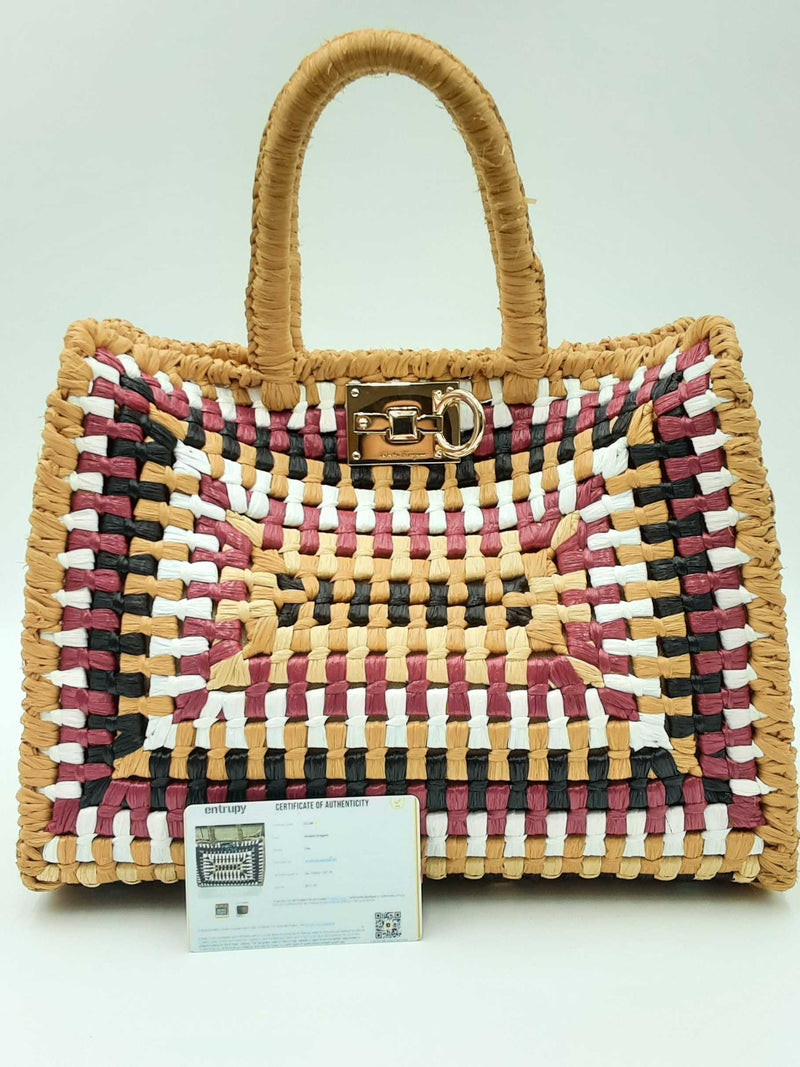 Salvatore Ferragamo Woven Raffia Studio Box Bag Eb1024wxzdu