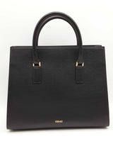 Versace Virtus Black Leather Top Handle Tote Bag Eb0726wxzsa