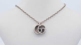Gucci 925 Sterling Silver Gg Logo Pendant Necklace 5.3 Grams 17 Inch Eb0226rdu